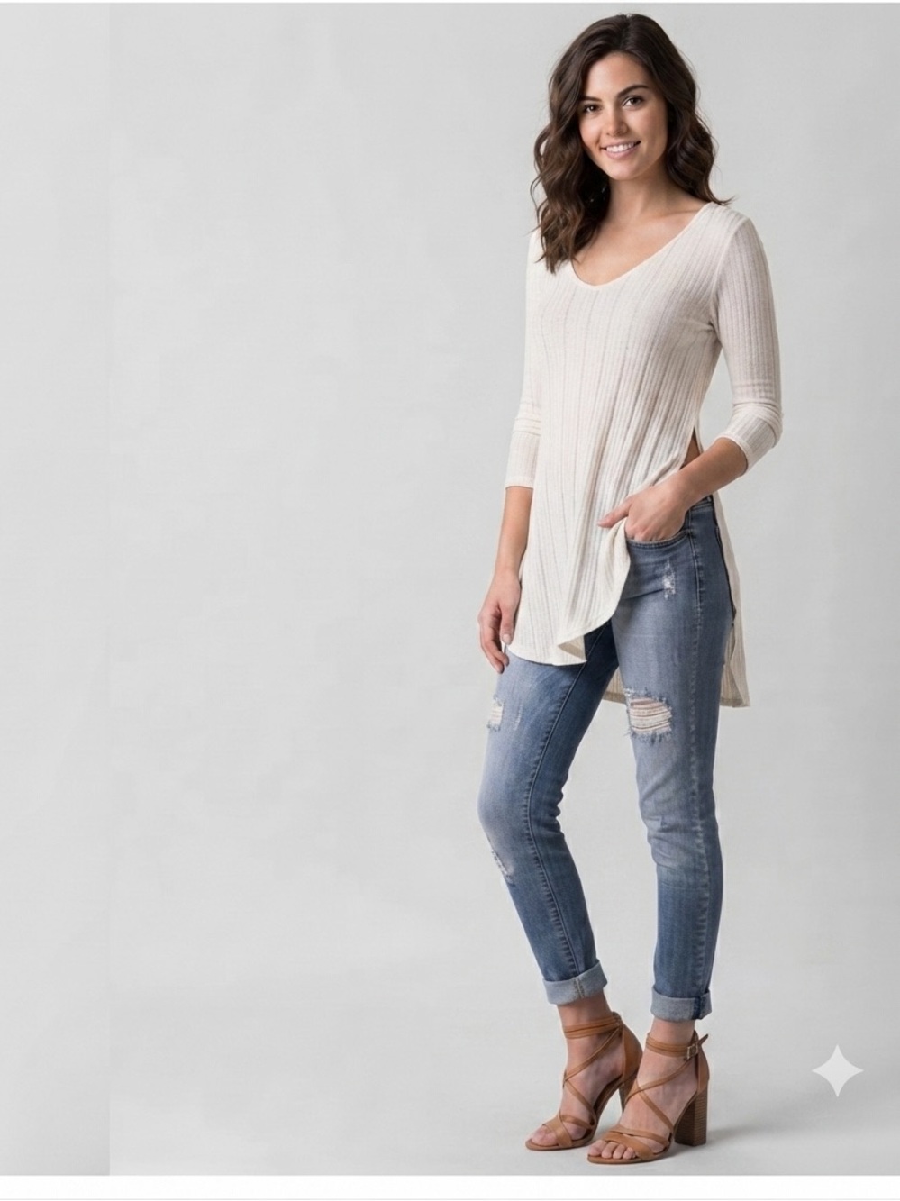 We the Free Free People Astoria Hacci Side Seam Slit Top